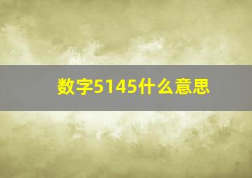 数字5145什么意思