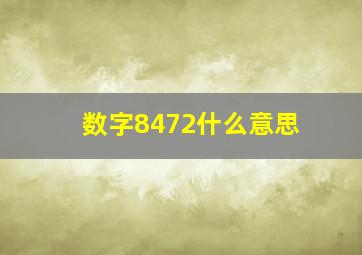 数字8472什么意思