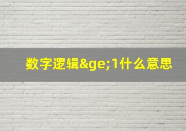 数字逻辑≥1什么意思