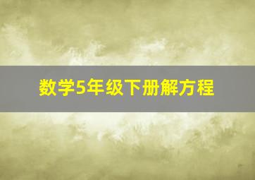 数学5年级下册解方程