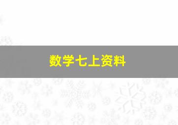 数学七上资料