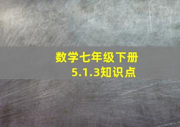 数学七年级下册5.1.3知识点