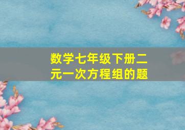 数学七年级下册二元一次方程组的题