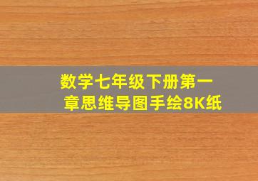 数学七年级下册第一章思维导图手绘8K纸