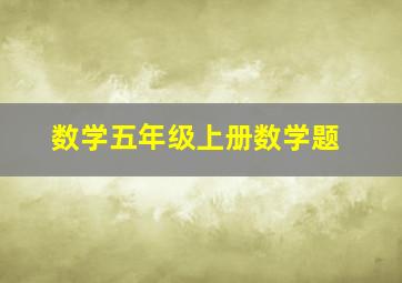 数学五年级上册数学题