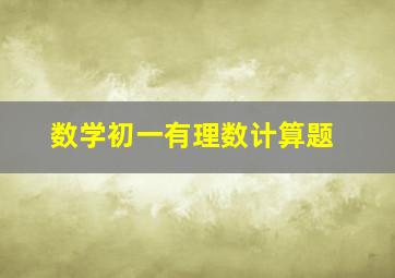 数学初一有理数计算题