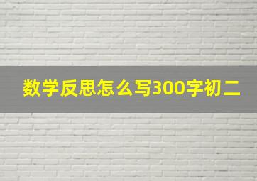 数学反思怎么写300字初二