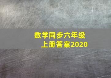 数学同步六年级上册答案2020