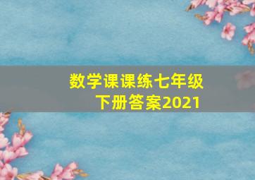 数学课课练七年级下册答案2021