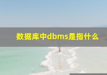 数据库中dbms是指什么