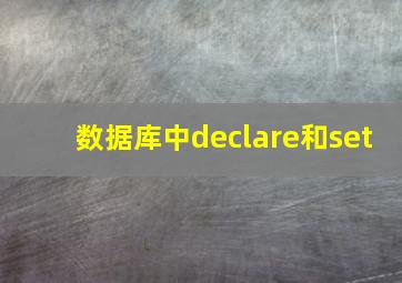 数据库中declare和set