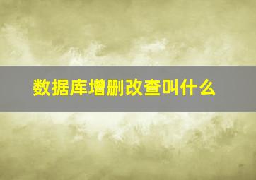 数据库增删改查叫什么