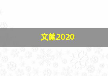 文献2020