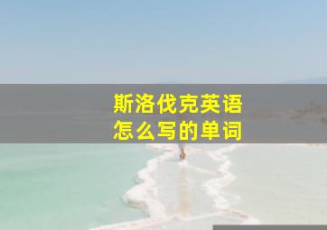 斯洛伐克英语怎么写的单词