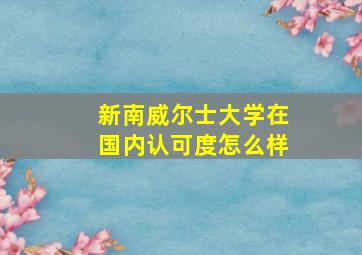 新南威尔士大学在国内认可度怎么样