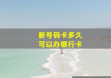 新号码卡多久可以办银行卡