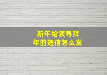 新年给领导拜年的短信怎么发