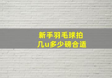 新手羽毛球拍几u多少磅合适