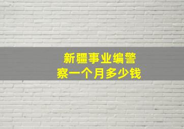 新疆事业编警察一个月多少钱