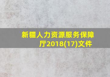 新疆人力资源服务保障厅2018(17)文件