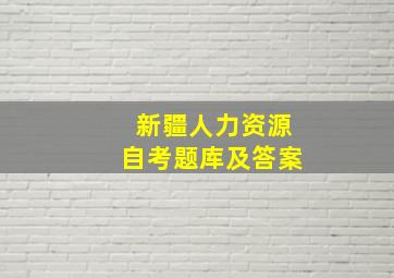 新疆人力资源自考题库及答案