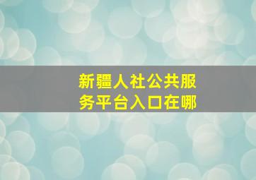 新疆人社公共服务平台入口在哪