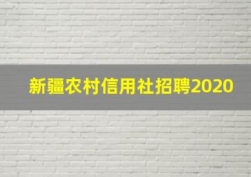 新疆农村信用社招聘2020