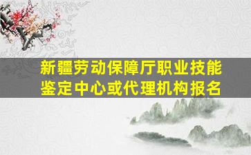 新疆劳动保障厅职业技能鉴定中心或代理机构报名