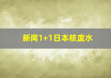 新闻1+1日本核废水