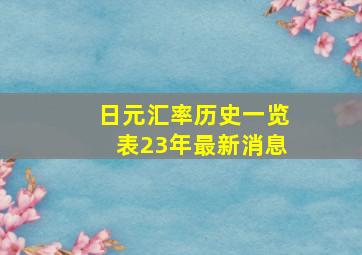 日元汇率历史一览表23年最新消息