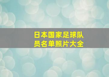 日本国家足球队员名单照片大全