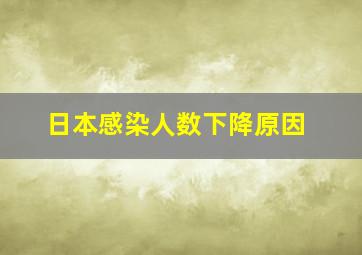 日本感染人数下降原因