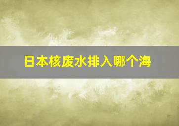 日本核废水排入哪个海