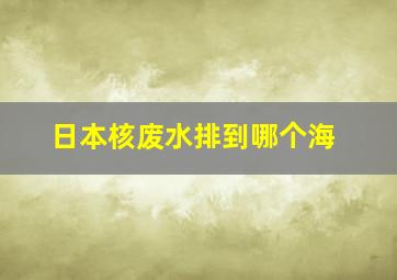 日本核废水排到哪个海