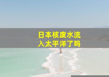 日本核废水流入太平洋了吗