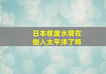 日本核废水现在倒入太平洋了吗