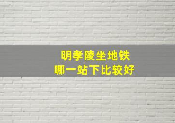 明孝陵坐地铁哪一站下比较好