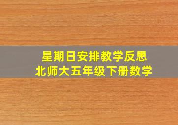 星期日安排教学反思北师大五年级下册数学