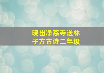 晓出净慈寺送林子方古诗二年级