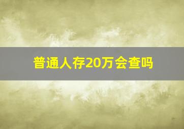 普通人存20万会查吗