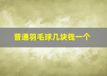 普通羽毛球几块钱一个