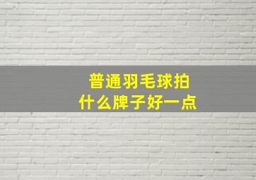 普通羽毛球拍什么牌子好一点