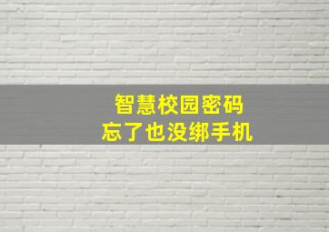 智慧校园密码忘了也没绑手机