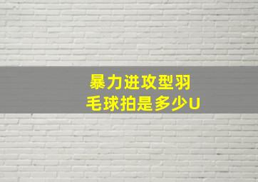 暴力进攻型羽毛球拍是多少U