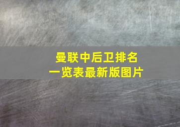 曼联中后卫排名一览表最新版图片