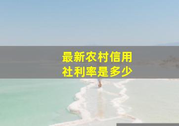 最新农村信用社利率是多少