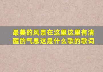 最美的风景在这里这里有清醒的气息这是什么歌的歌词