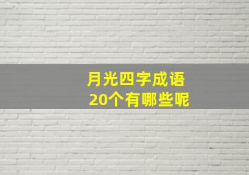 月光四字成语20个有哪些呢