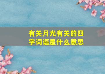 有关月光有关的四字词语是什么意思