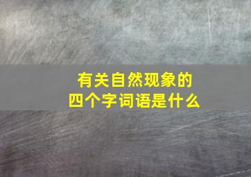 有关自然现象的四个字词语是什么